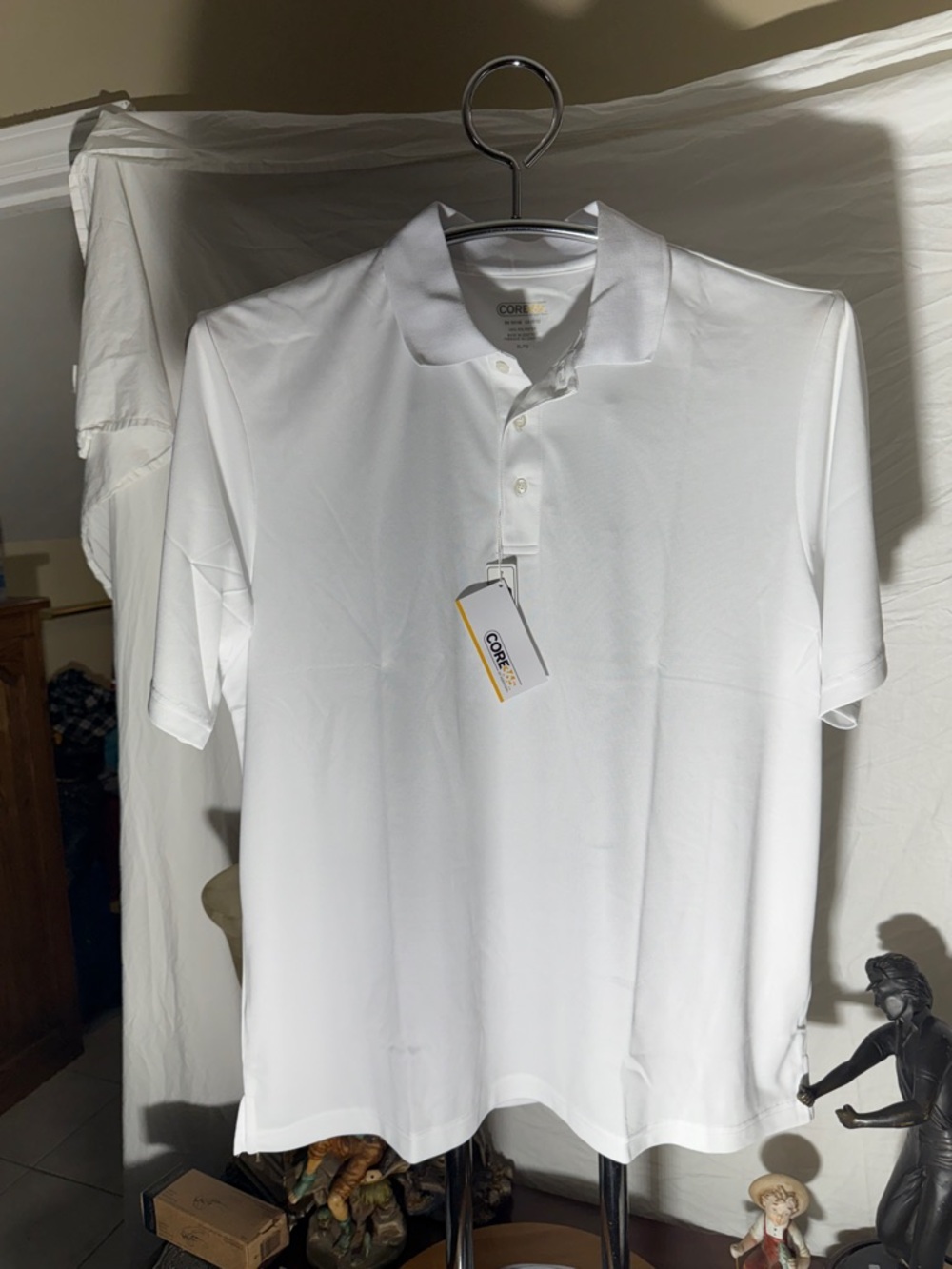 Core 10 Men's White Short-Sleeve Polo Shirt
